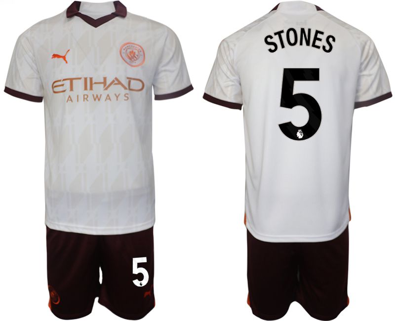 Men 2023-2024 Club Manchester City away white 5 Soccer Jersey